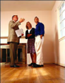 Agent showing house picture of an agent showing a house