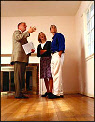 Agent showing house picture of an agent showing a house
